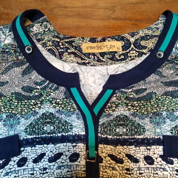 Zhong ni da / Zhongnida Size 54 1X Short Sleeve Pullover Shirt Mu… - Picture 2 of 10